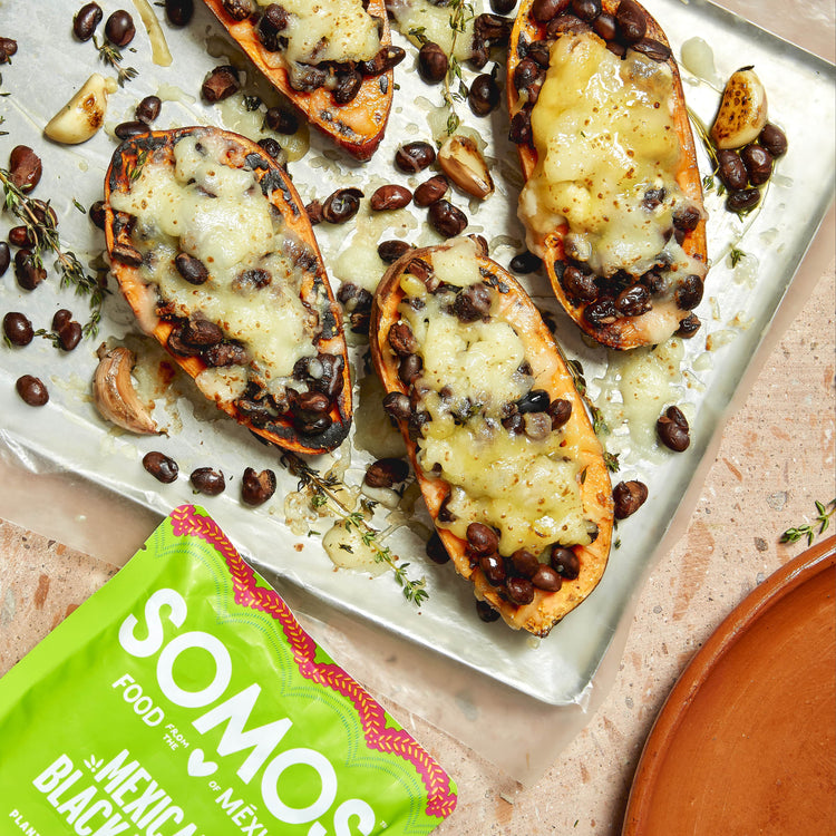 Loaded Sweet Potatoes with Mexican Black Beans