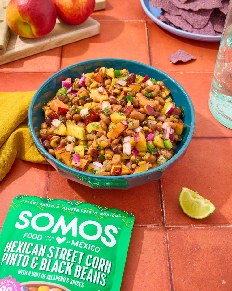 Peach Bean & Corn Salsa Dip