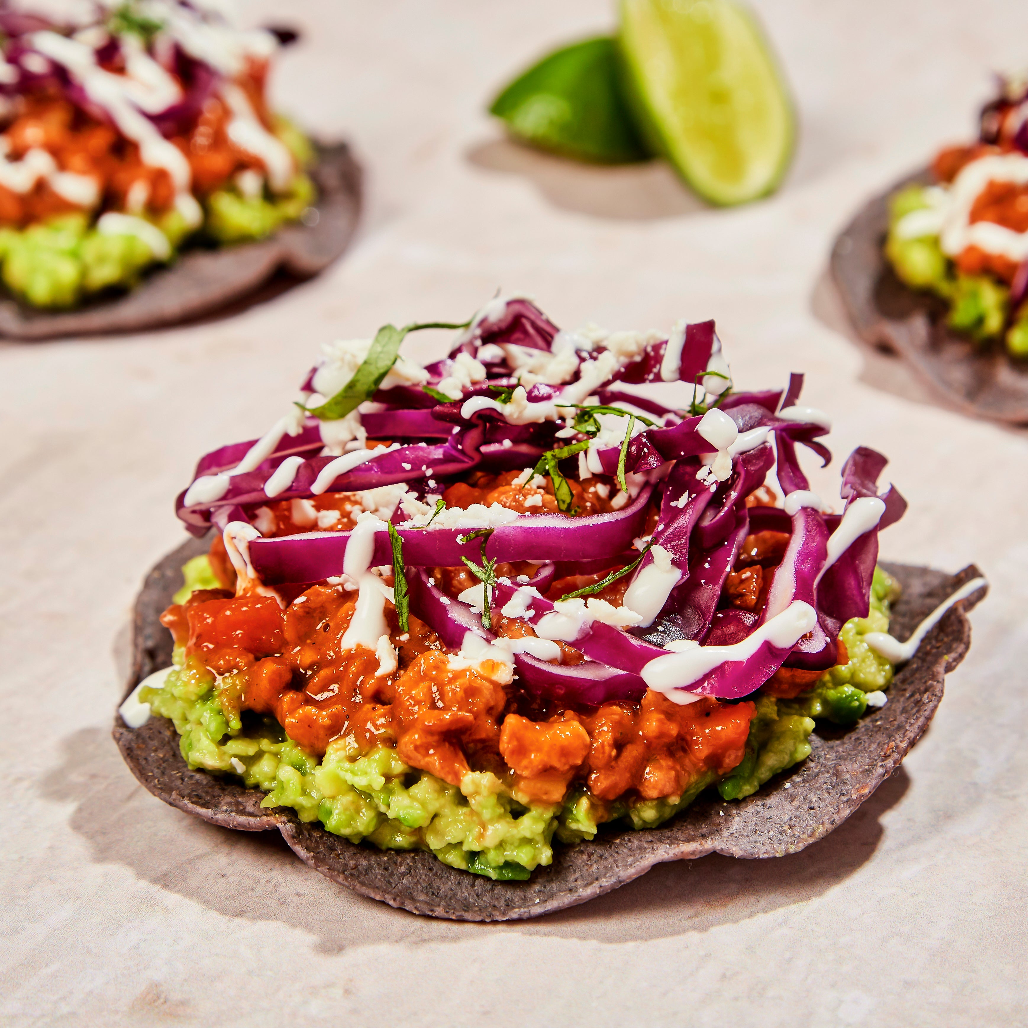 Stacked Peacadillo™ Tostadas – SOMOS Foods