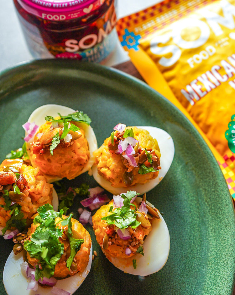 Mexican Street Corn Deviled Eggs