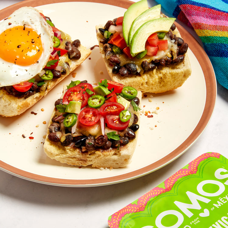Traditional Mexican Black Bean Molletes