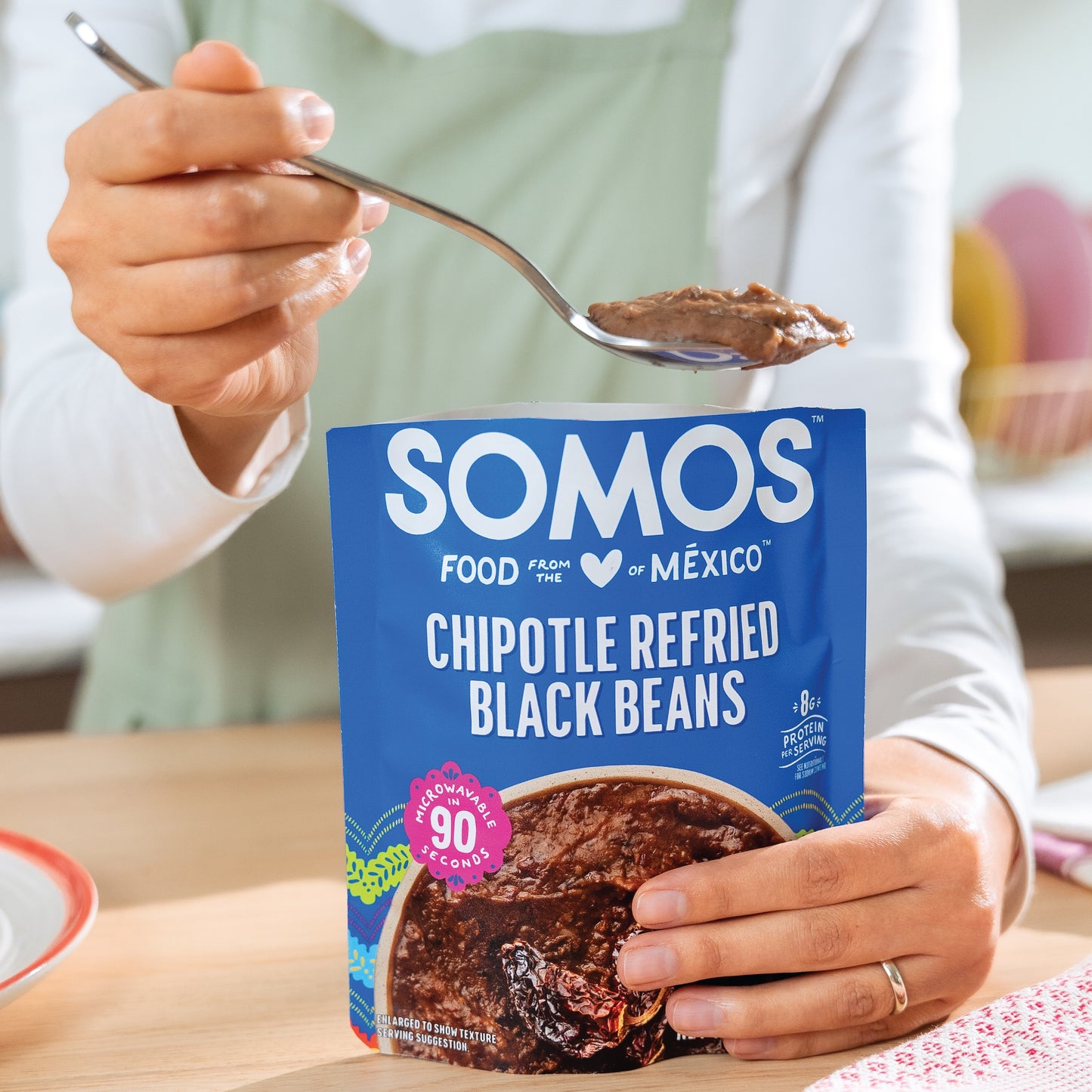 SOMOS Chipotle Refried Black Beans - 6 Count Case