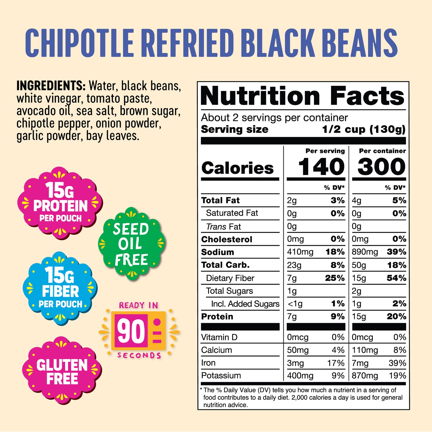 Chipotle Refried Black Beans (2 Pack)
